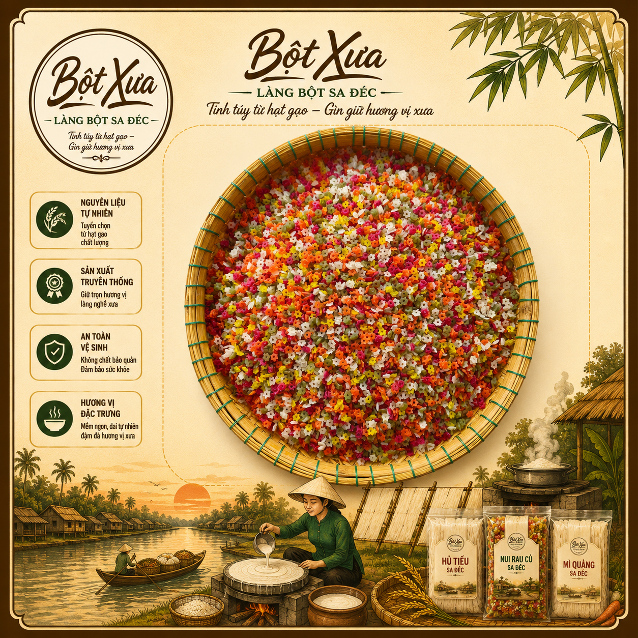 Nui Sao Rau Củ 1Kg