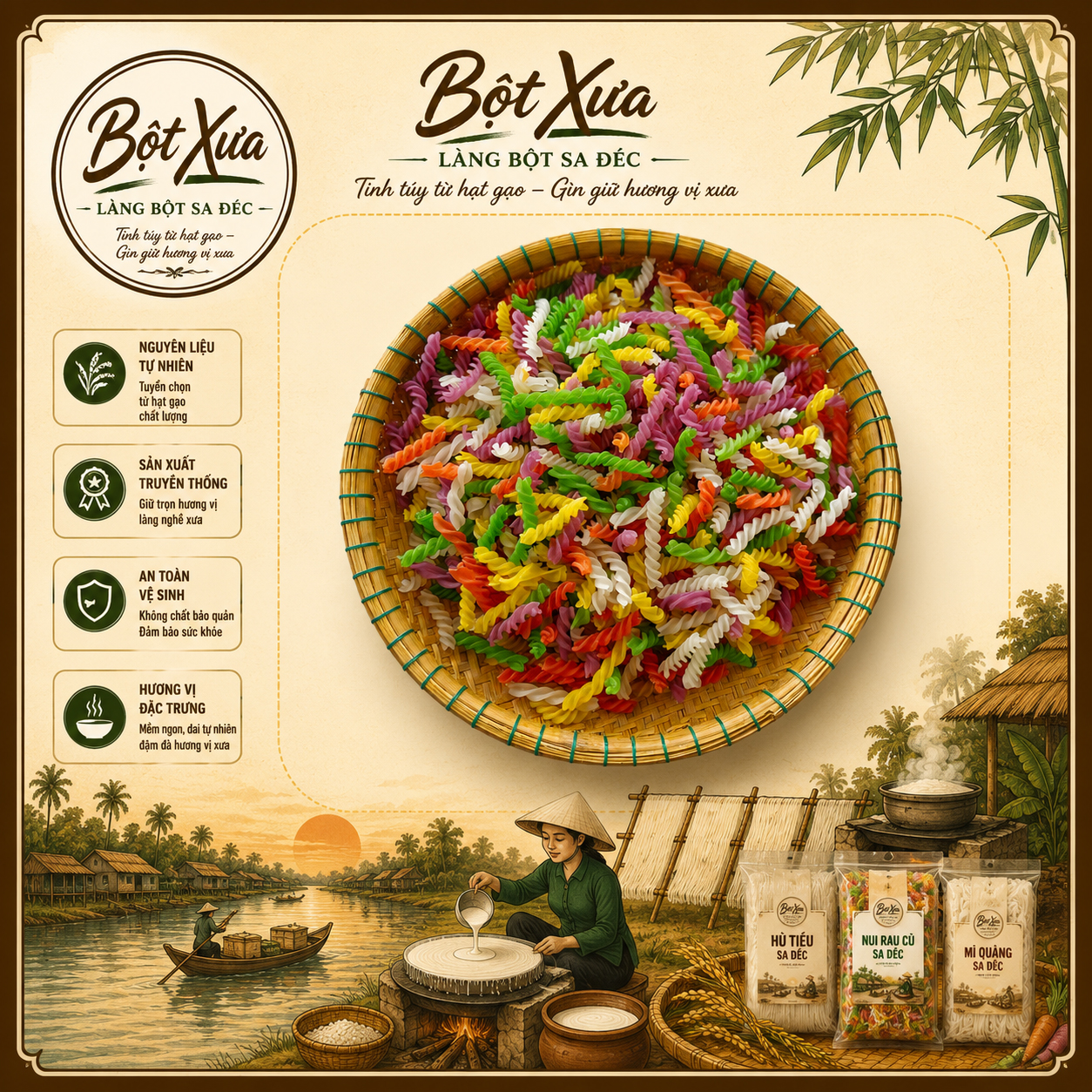 Nui Xoắn Rau Củ 1Kg